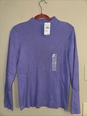 Appleseed's Ribbed Mock Neck Sweater - Lavender